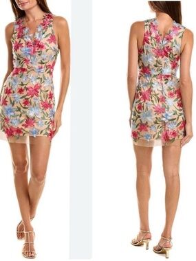 Sam Edelman Star Flower Embroidered Sheath Dress size 2
